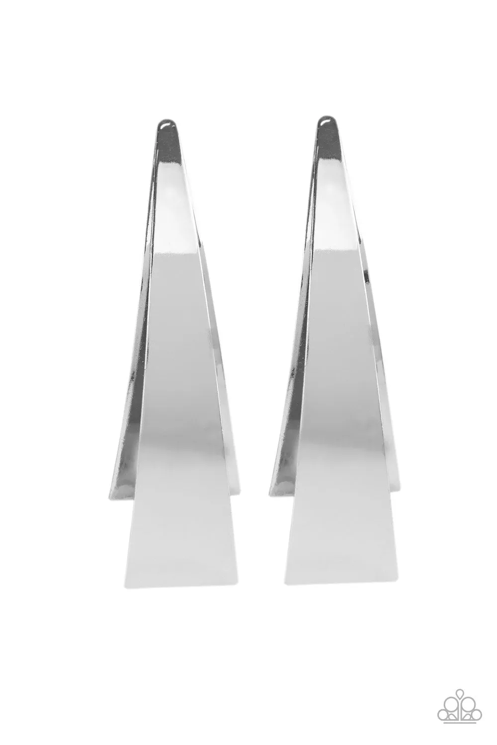 Underestimated Edge - Silver Post Earrings