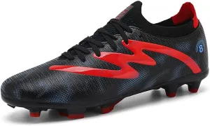 Unisex FG Cleats Training Athletic Non-Slip Long Studs High-Top Football Soccer Shoes for Youth