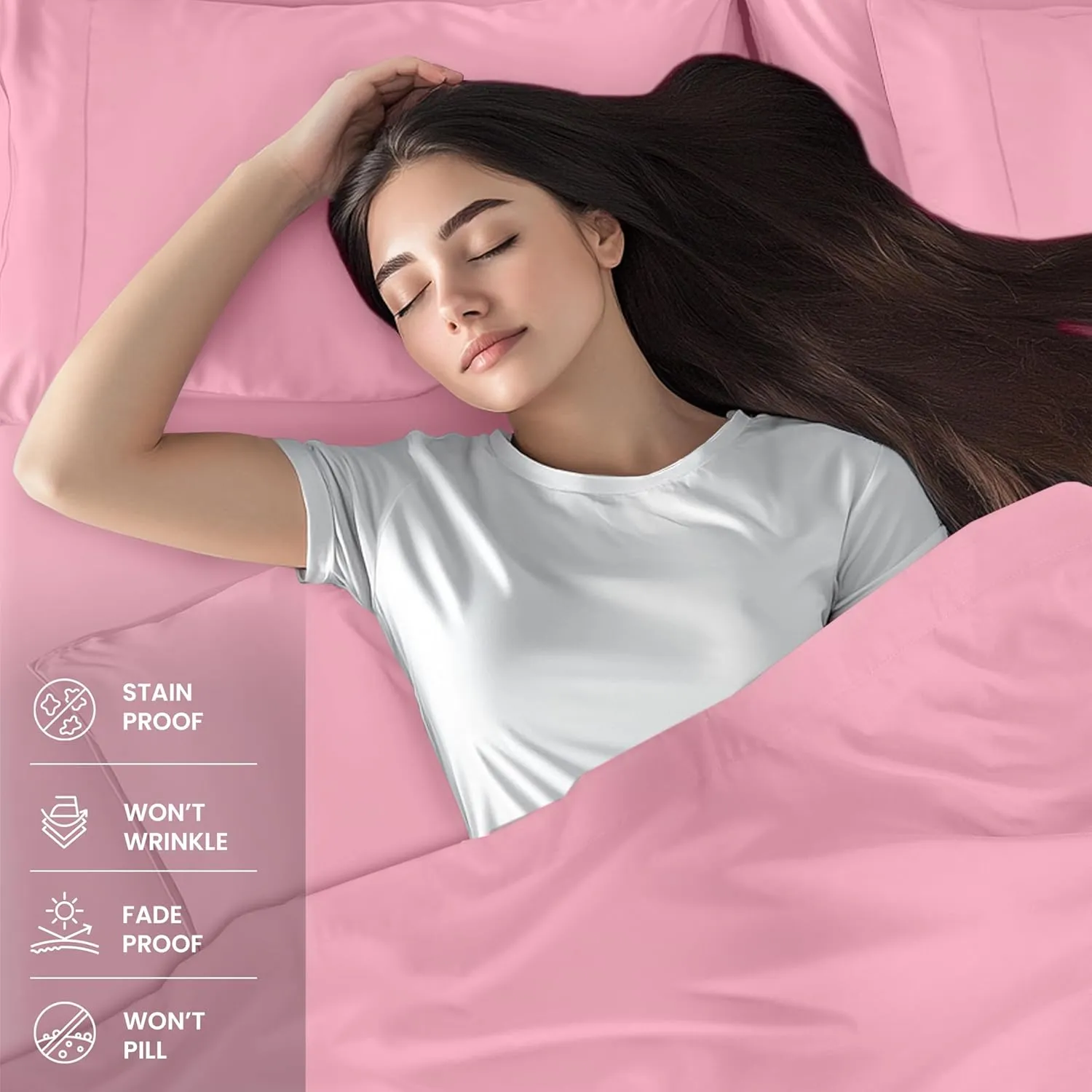 Utopia Bedding Queen Bed Sheets Set - 4 Piece Bedding - Brushed Microfiber - Shrinkage and Fade Resistant - Easy Care (Queen, Pink)
