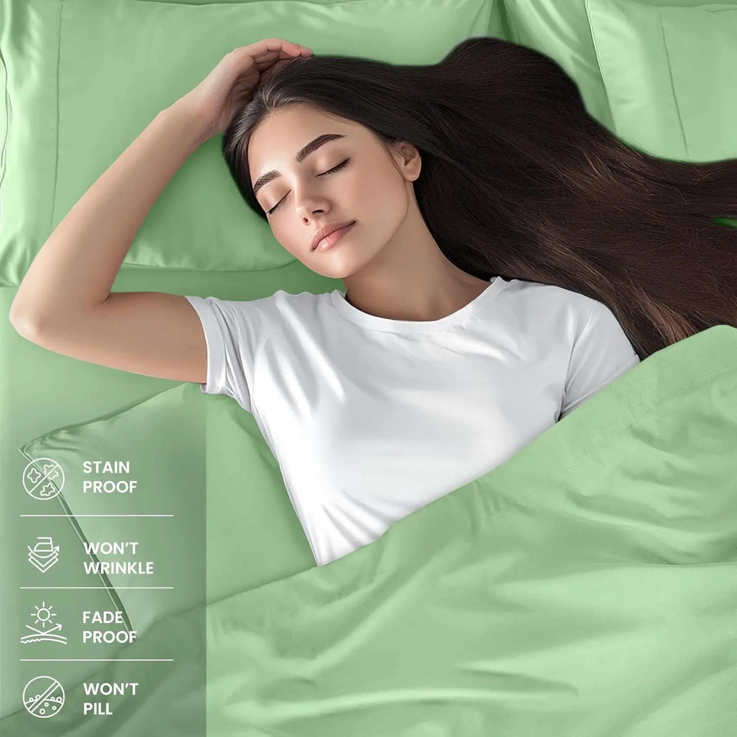 Utopia Bedding Queen Bed Sheets Set - 4 Piece Bedding - Brushed Microfiber - Shrinkage and Fade Resistant - Easy Care (Queen, Sage)