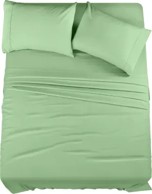 Utopia Bedding Queen Bed Sheets Set - 4 Piece Bedding - Brushed Microfiber - Shrinkage and Fade Resistant - Easy Care (Queen, Sage)