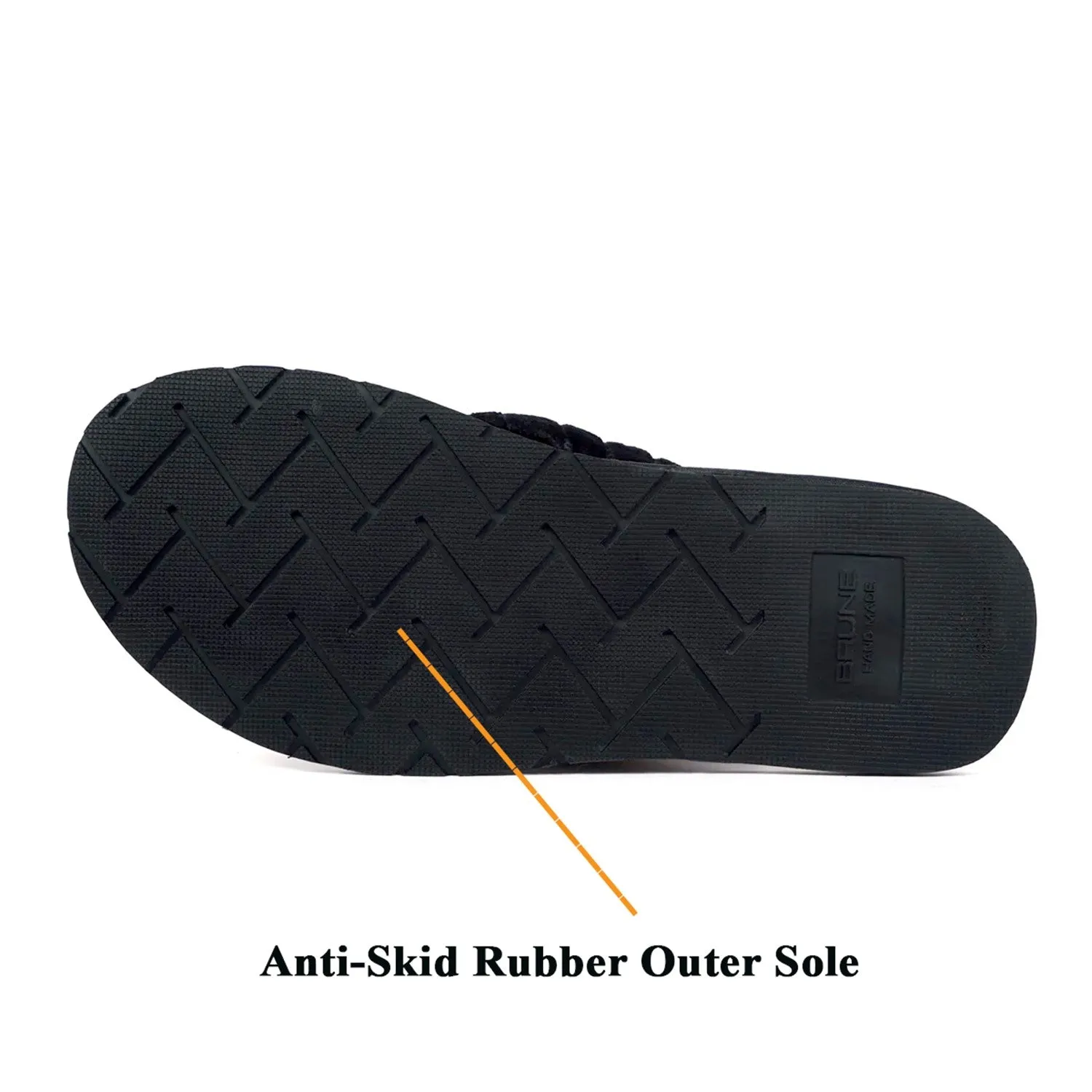 V-Shaped Quilted Slippers with Black Brand Lining Velvet