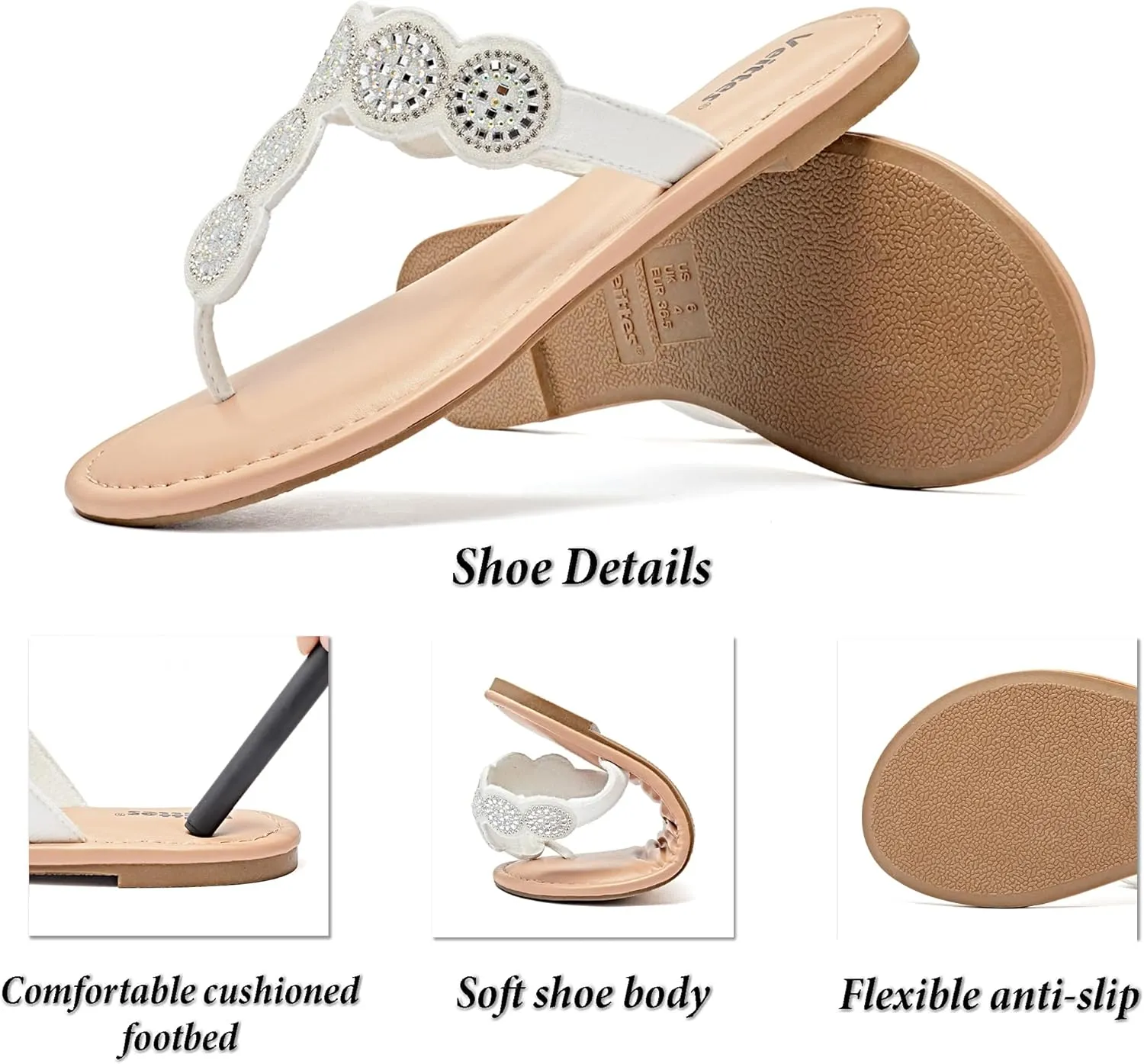 Veittes Women's Flat Slide Sandals - Comfort Casual Criss Cross Flat Summer Shoes.