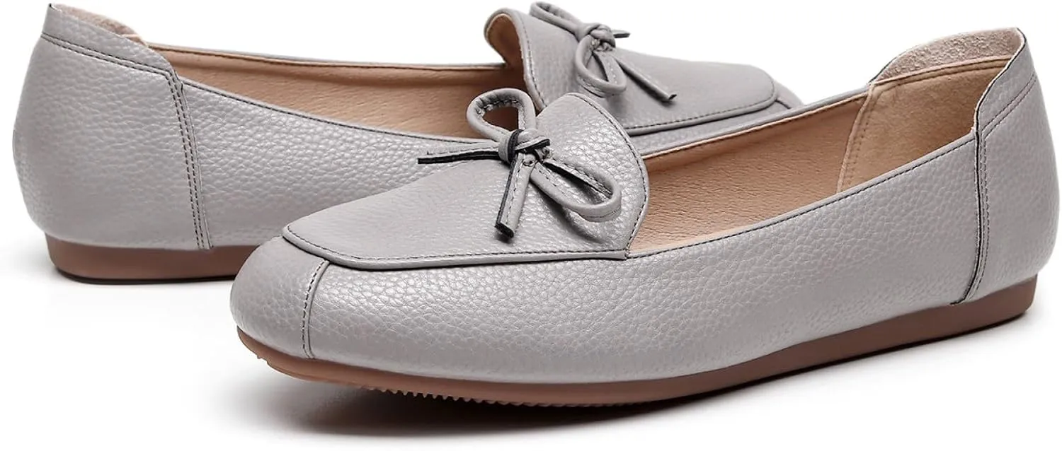 VenusCelia Women's Bowknot Wide Flat Shoe