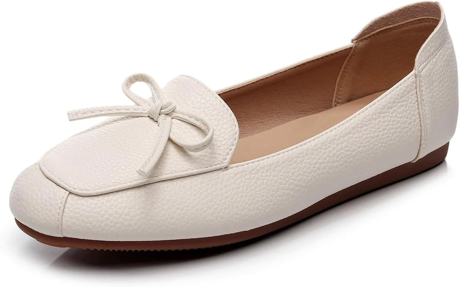 VenusCelia Women's Bowknot Wide Flat Shoe
