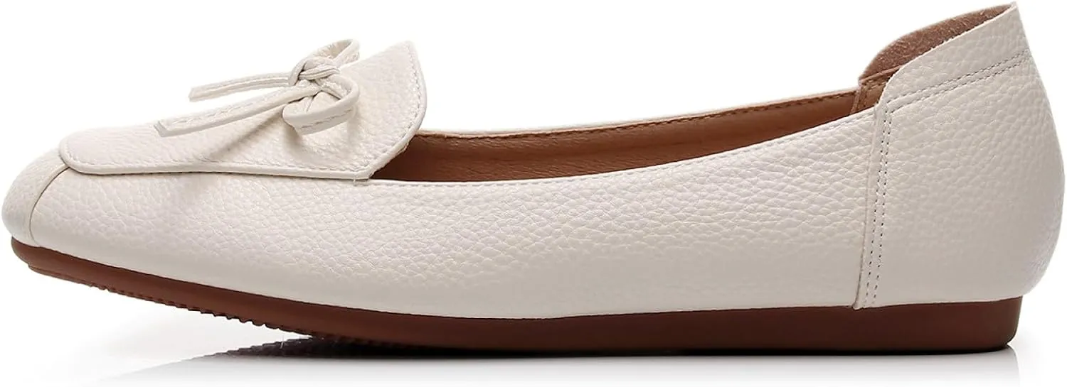 VenusCelia Women's Bowknot Wide Flat Shoe