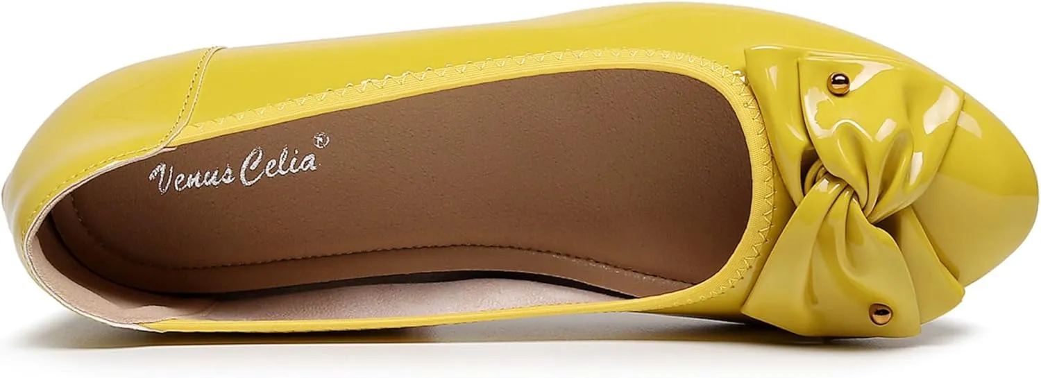 VenusCelia Women's Bows Dance Flats Shoes