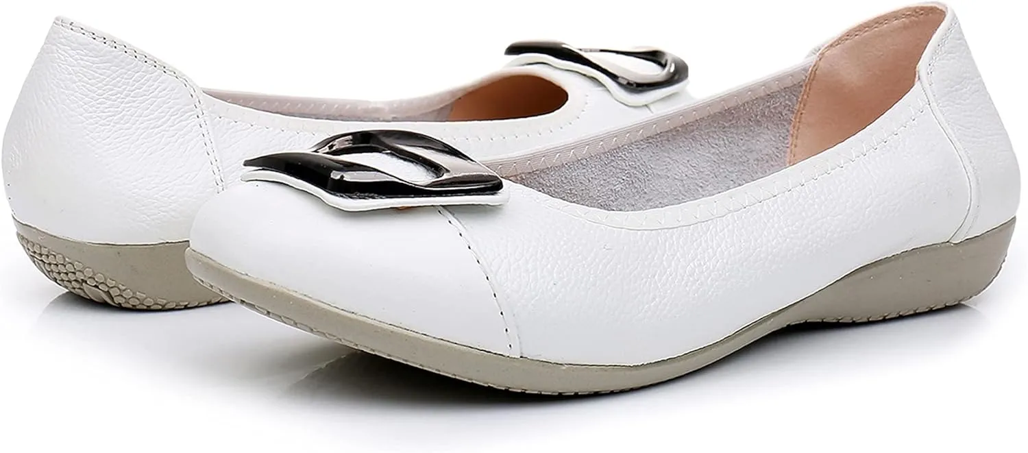 VenusCelia Women's Buckle Dance Flats Shoe