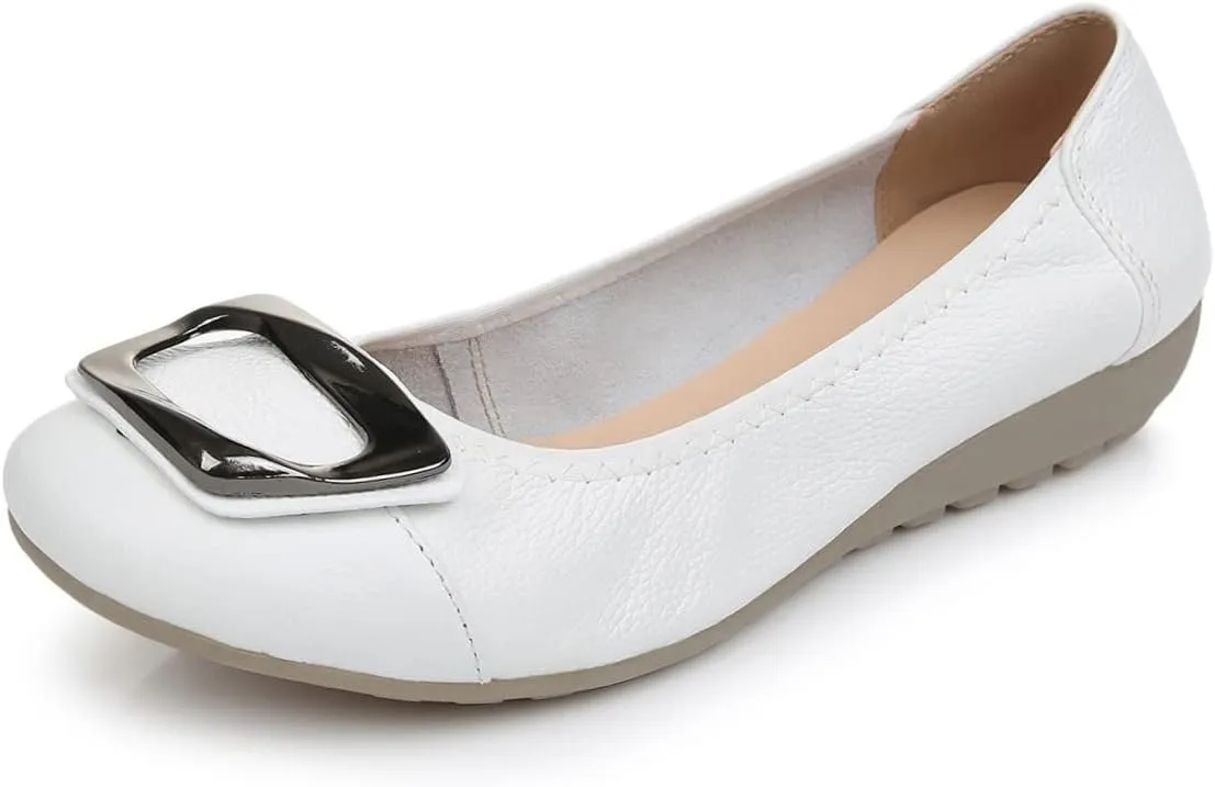 VenusCelia Women's Buckle Dance Flats Shoe