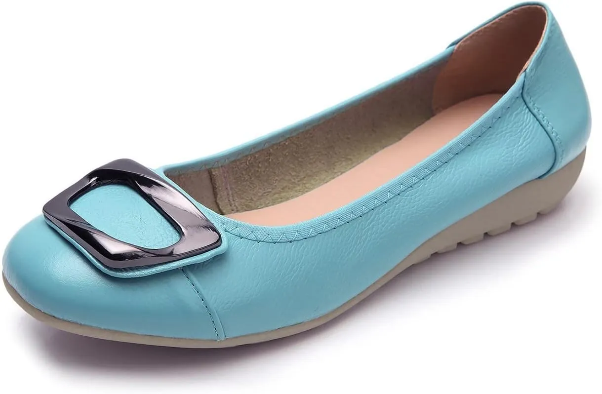VenusCelia Women's Buckle Dance Flats Shoe