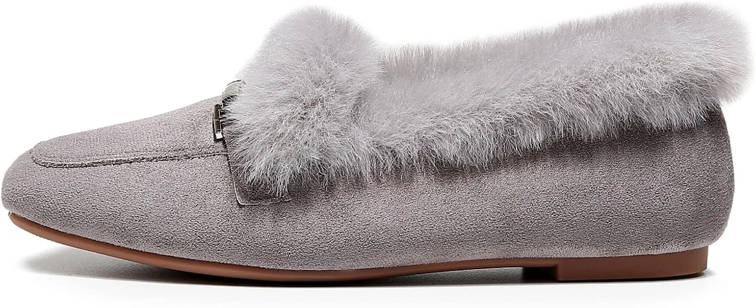 VenusCelia Women's Cozy Furry Flat Shoe