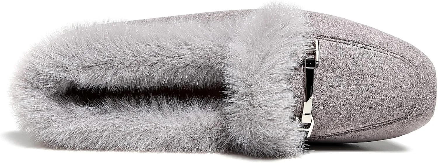 VenusCelia Women's Cozy Furry Flat Shoe