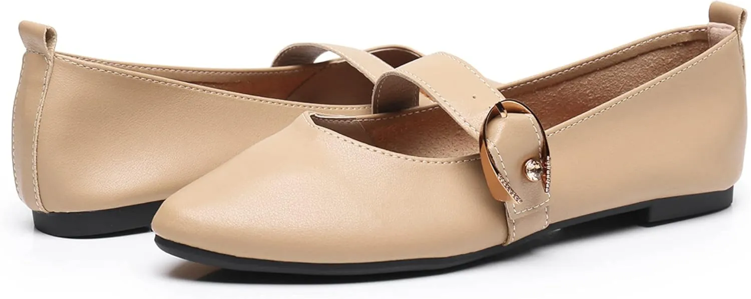 VenusCelia Women's Mary Jane Flat Shoe