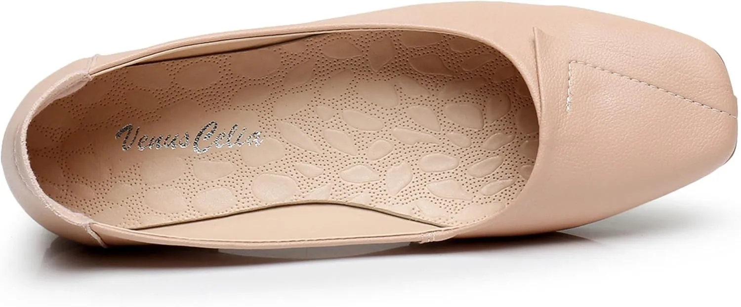 VenusCelia Women's Plain Dance Flat Shoe