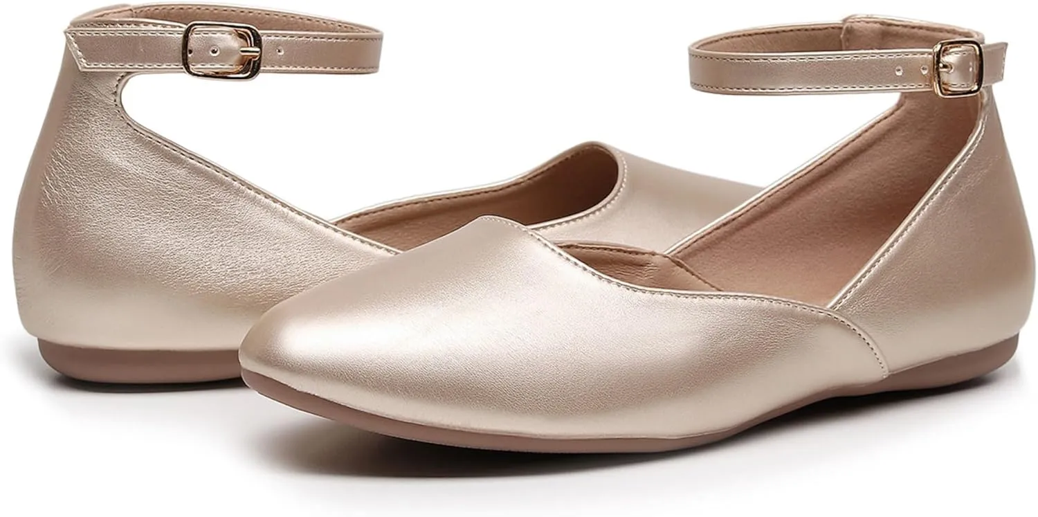 VenusCelia Women's Serenity Strap Flats Shoe