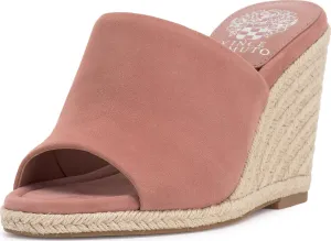 Vince Camuto Women's Fayla Wedge Sandal, Dark Pale Pink Suede, 12
