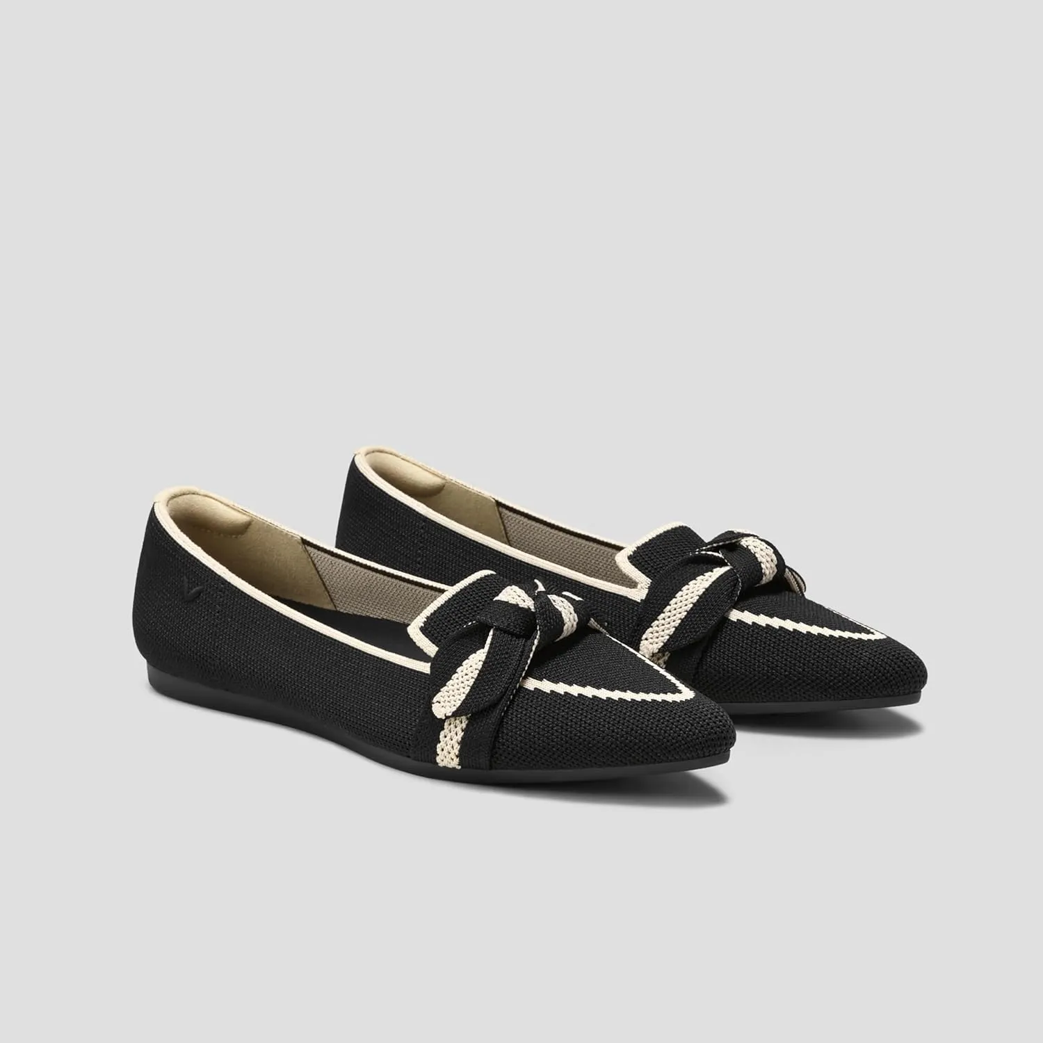 VIVAIA Michelle 2.0 Women's Casual Slip-on Loafer Flats with Elegant Pointed-Toe Silhouette lace-up Bow Shoes