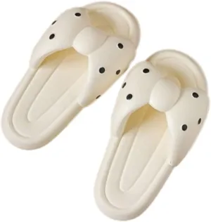 VOIV Cute Multi Colored Bow Tie Pillow Slipper Cloud Slides Non-Slip Summer Slipper