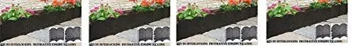 VPI-20 Interlocking Decorative Lawn Edging, 20', Black (4-(Pack))