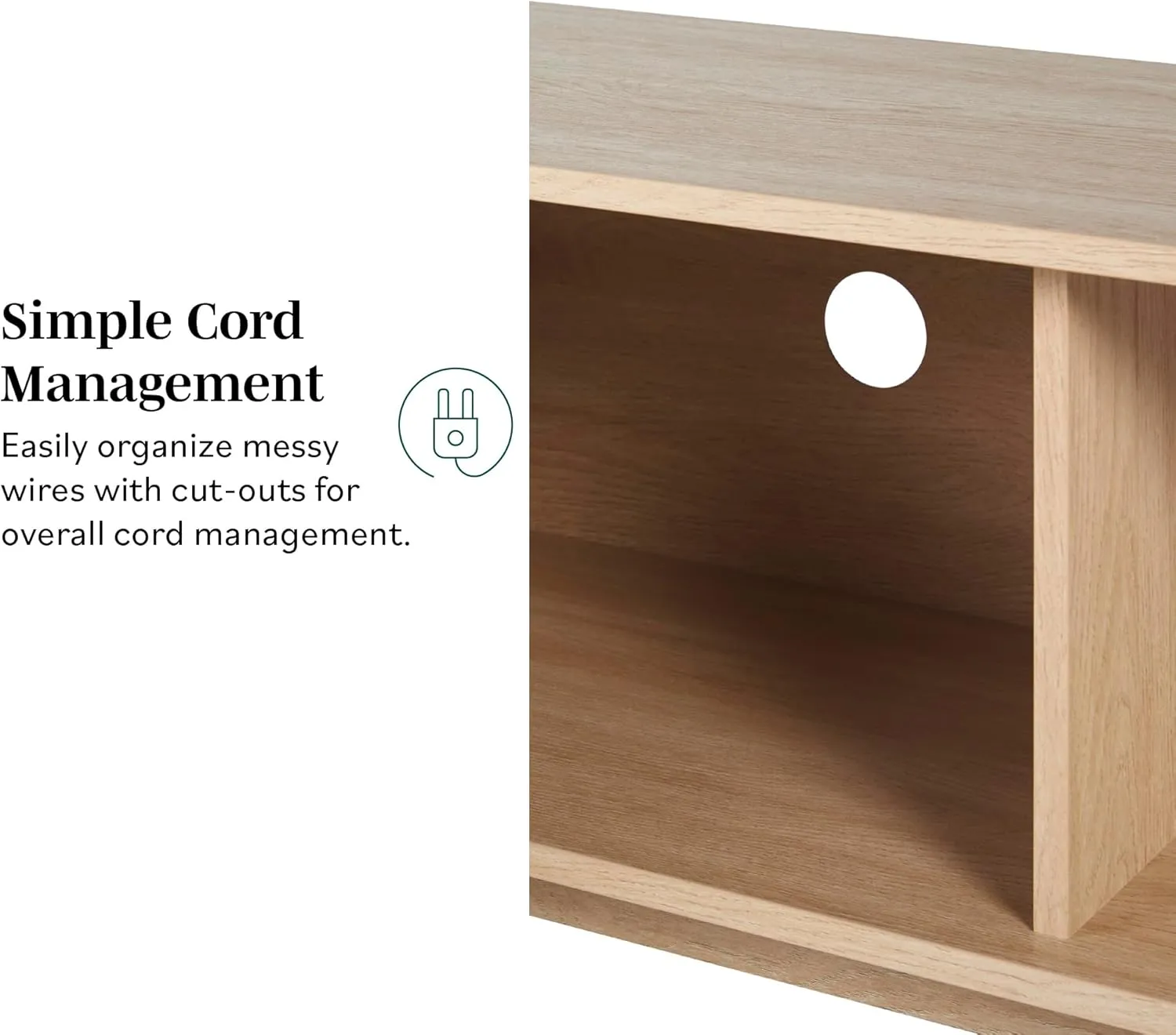 Walker Edison Walton Modern Fluted-Door Low TV Stand for TVs up to 65 Inches, 58 Inch, Coastal Oak