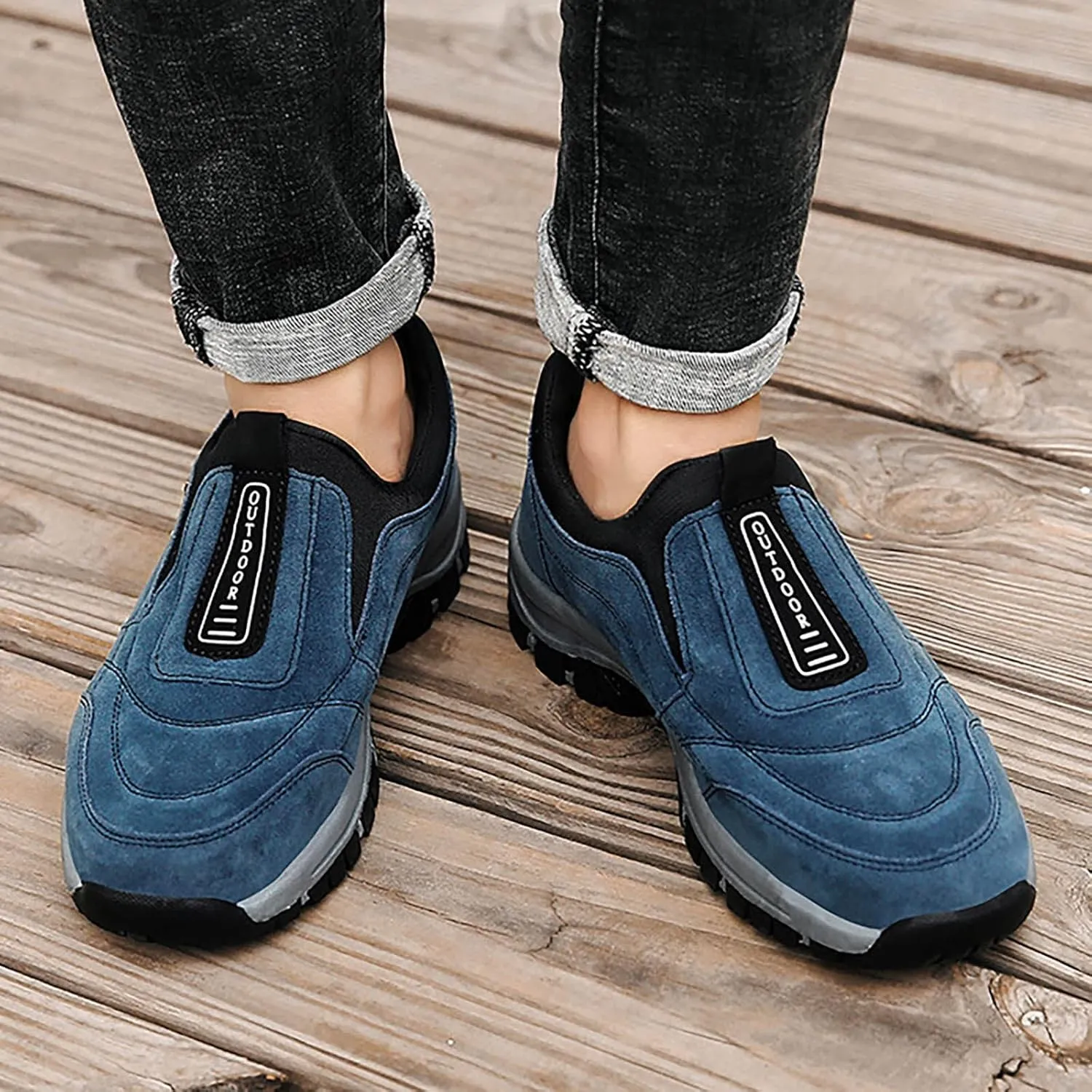Walking Shoes For Men Slip-On Loafer Trekking Shoes Work Sneakers Waterproof Sneakers Hiking Sneakers Work Shoes