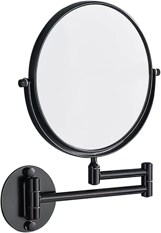 Wall Mounted Makeup Mirror 3X Magnification 360 Degrees Swivel Extendable Foldable Arm Bathroom Mirror 8 Inches Double-Sided Vanity Mirror