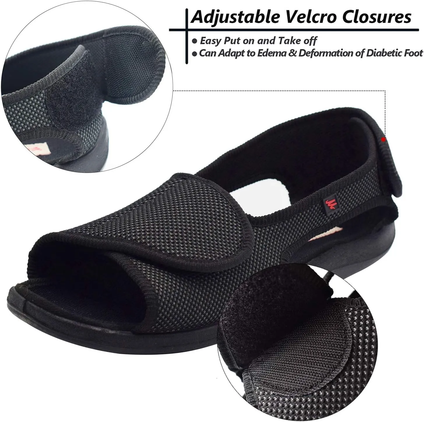 W&LESVAGO Diabetic Sandals for Men Wide Width Open toe Walking Sandals Comfortable Men Slippers for Plantar Fasciitis Arthritis