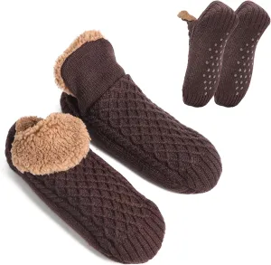 Warm Slipper Socks for Men Indoor Non-Slip Knitted House Sock Shoes Soft Cozy Fuzzy Socks Thermal House Man Slippers Winter Fluffy Bedroom Shoe