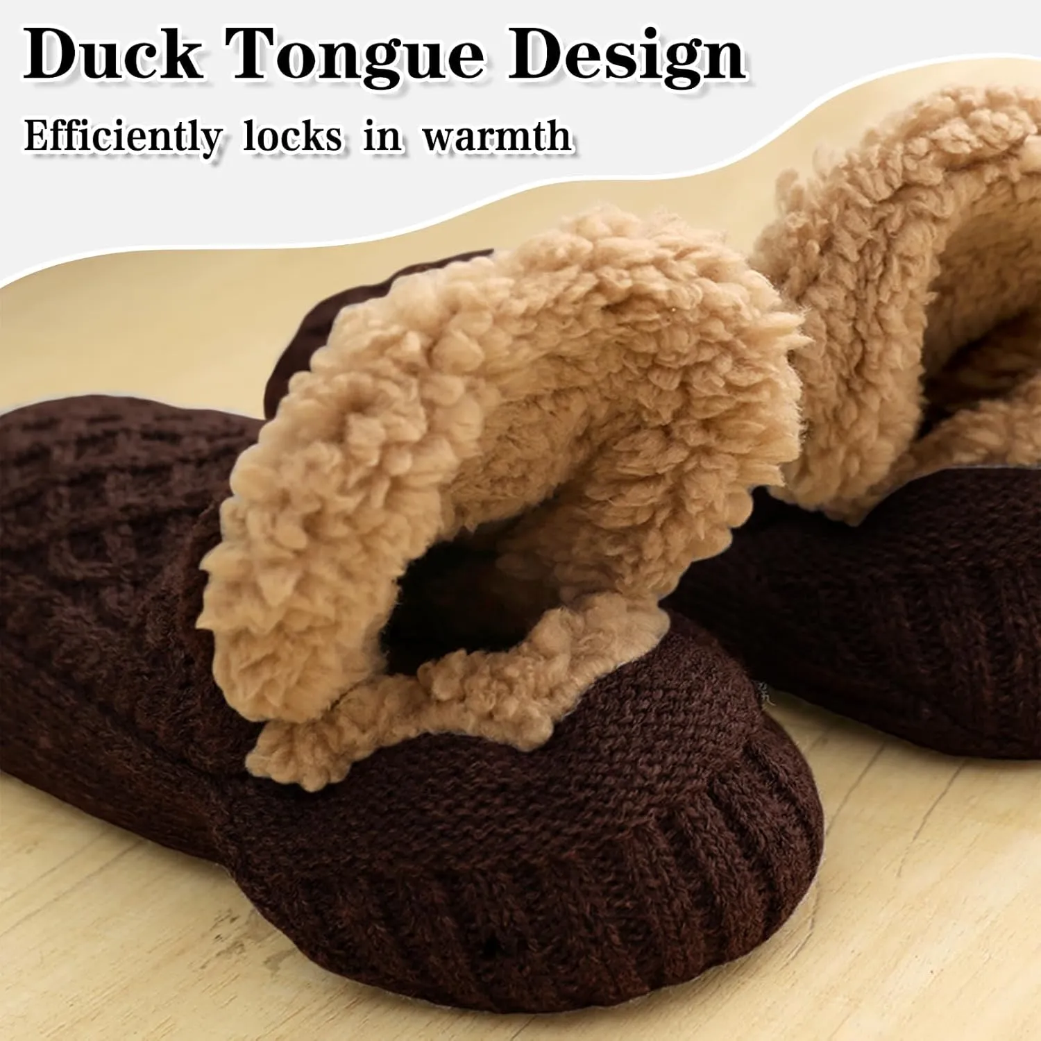 Warm Slipper Socks for Men Indoor Non-Slip Knitted House Sock Shoes Soft Cozy Fuzzy Socks Thermal House Man Slippers Winter Fluffy Bedroom Shoe