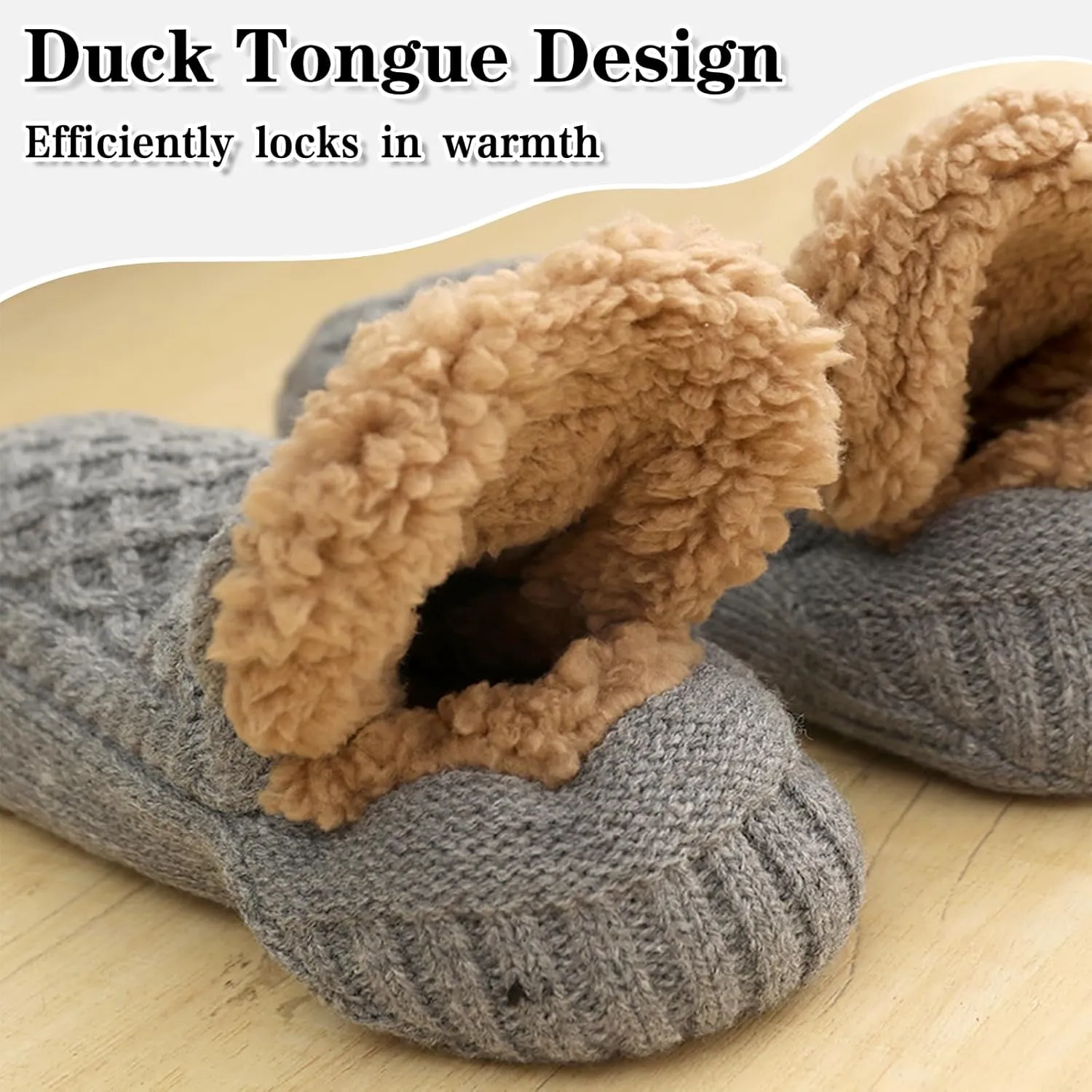 Warm Slipper Socks for Men Indoor Non-Slip Knitted House Sock Shoes Soft Cozy Fuzzy Socks Thermal House Man Slippers Winter Fluffy Bedroom Shoe