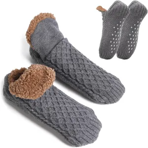 Warm Slipper Socks for Men Indoor Non-Slip Knitted House Sock Shoes Soft Cozy Fuzzy Socks Thermal House Man Slippers Winter Fluffy Bedroom Shoe