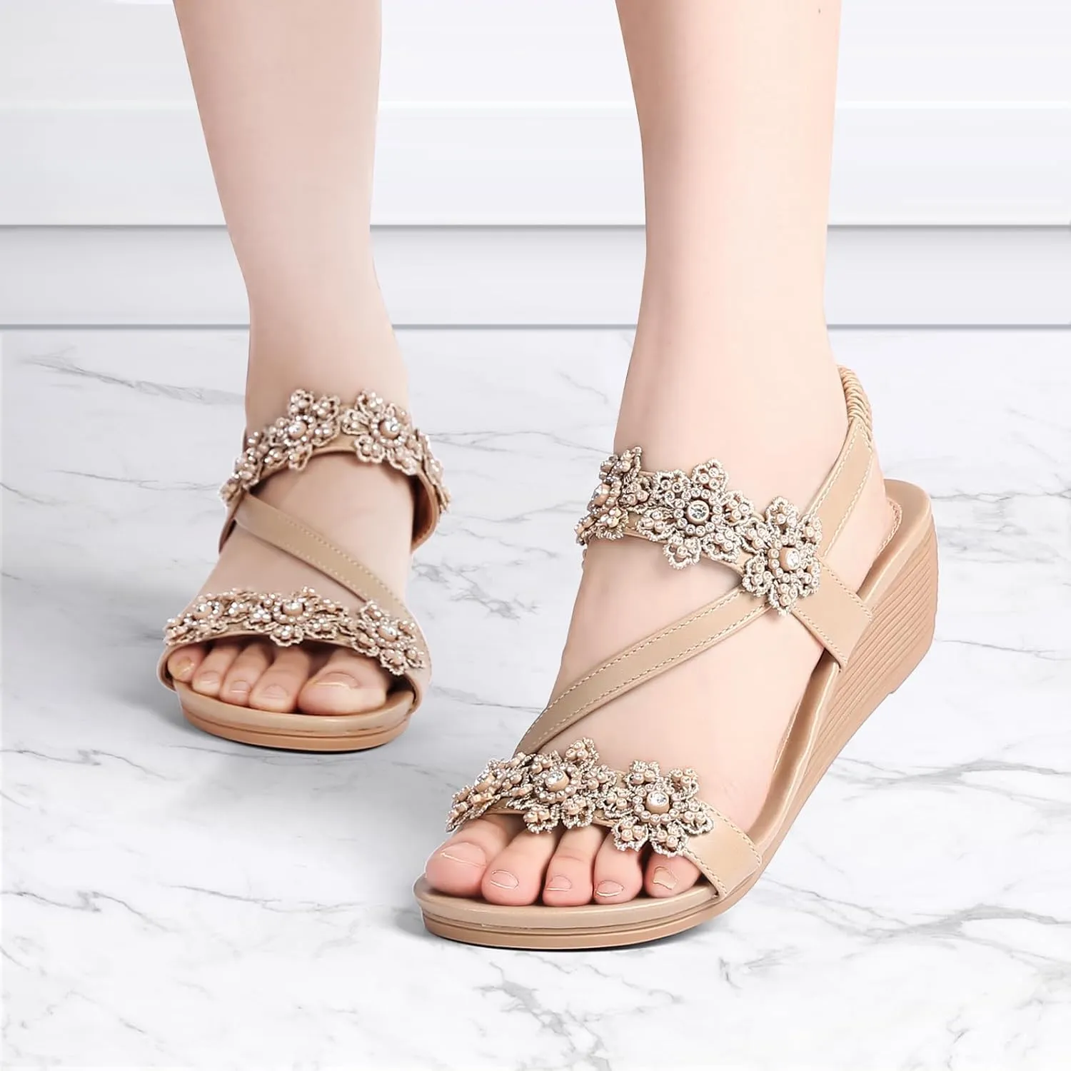 Wedge Sandals for Women Dressy - Summer Comfortable Platform Womens Sandal