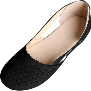 Wide Width Flats for Women Closed Toe Sandals Hollow Out Wedge Sandals Orthopedic Summer Mules Arch Support Comfort Cork Footbed Flat Sandal Breathable Comfortable Dressy Slip on Slippers