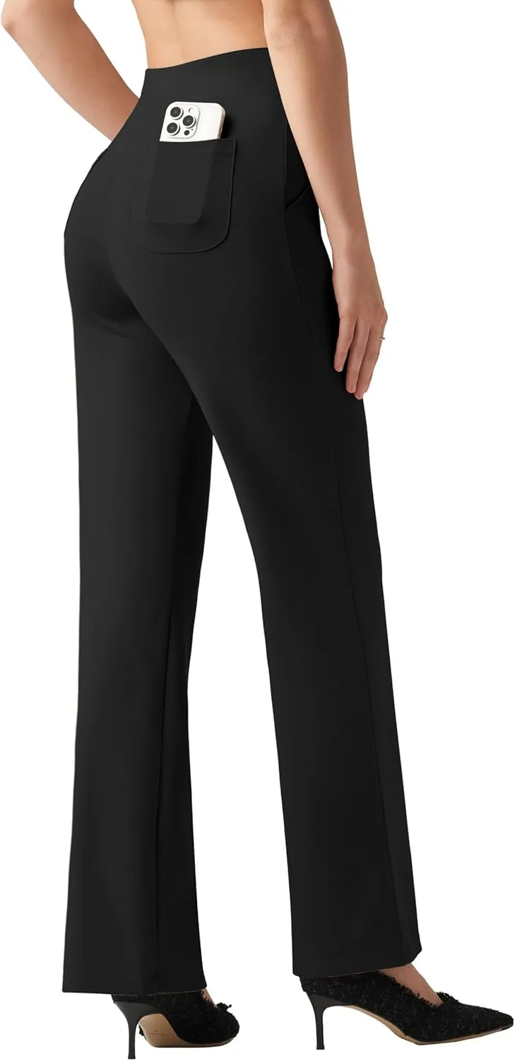 Willit Women's Wide Leg Dress Pants High Waisted Stretch Work Pants Office Business Casual Slacks Pockets Petite/Regular/Tall