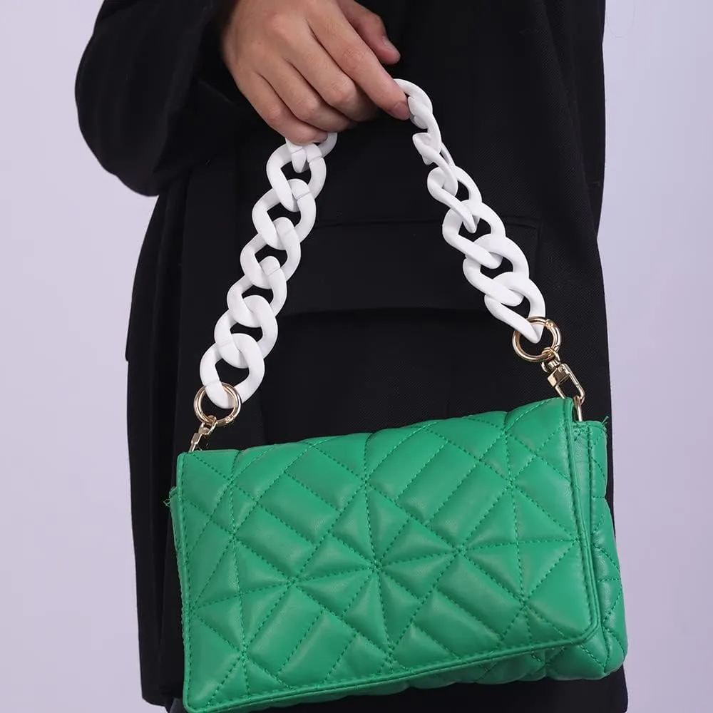 Wiwpar Acrylic Bag Straps Chunky Chains Flat Chain Strap Bag Handle Straps Replacement Purse Chain for Women's Handbags