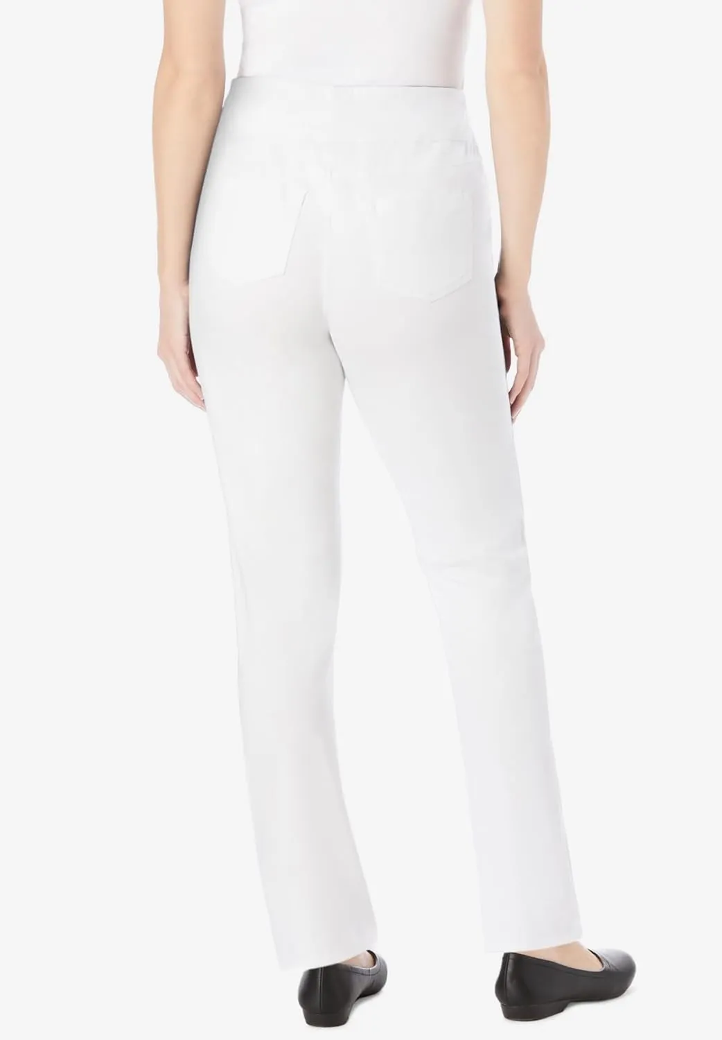 Woman Within Plus Size Flex-Fit Pull-On Straight-Leg Denim Jean