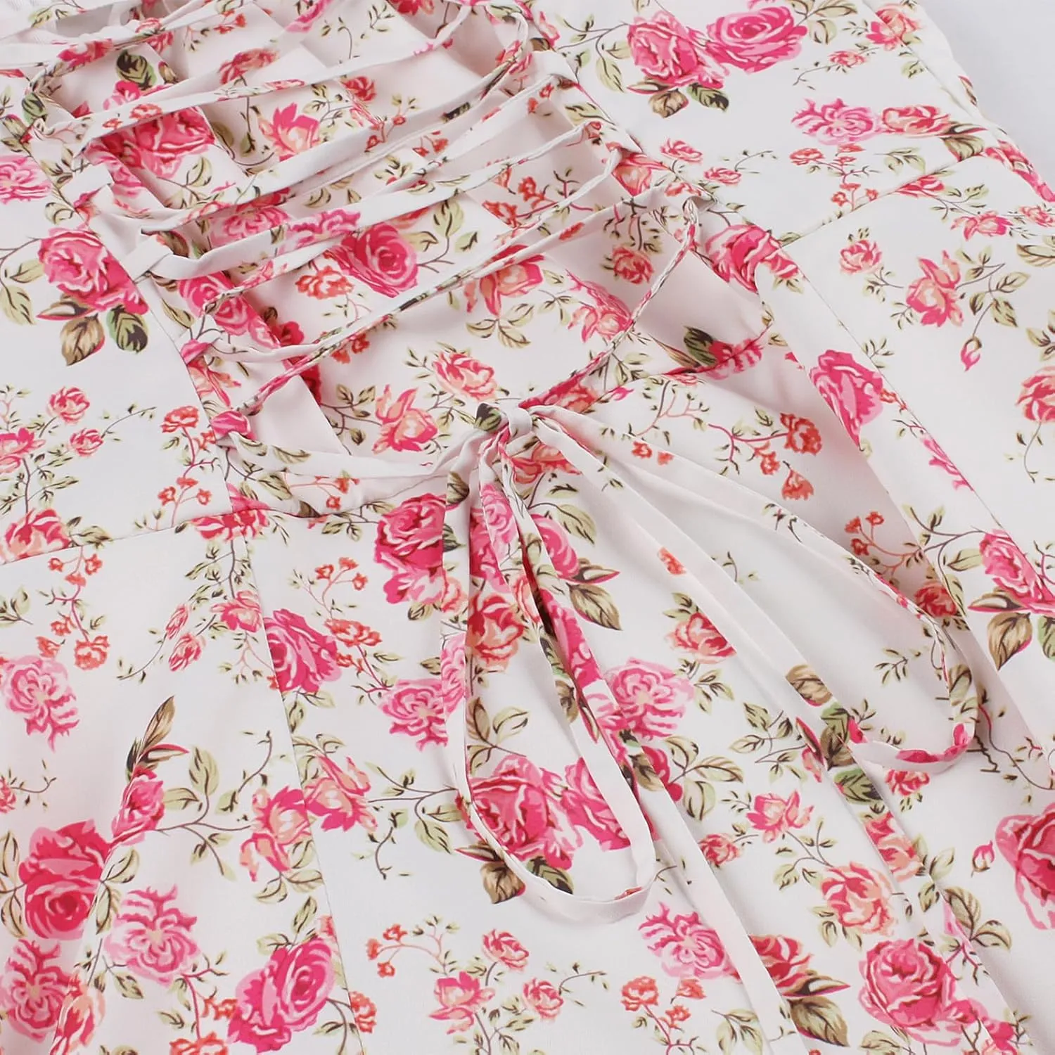 Women Floral Corset Dress, Boho Summer Spaghetti Straps Square Neck Casual Midi Dress Flowy Slit Bustier Dresses