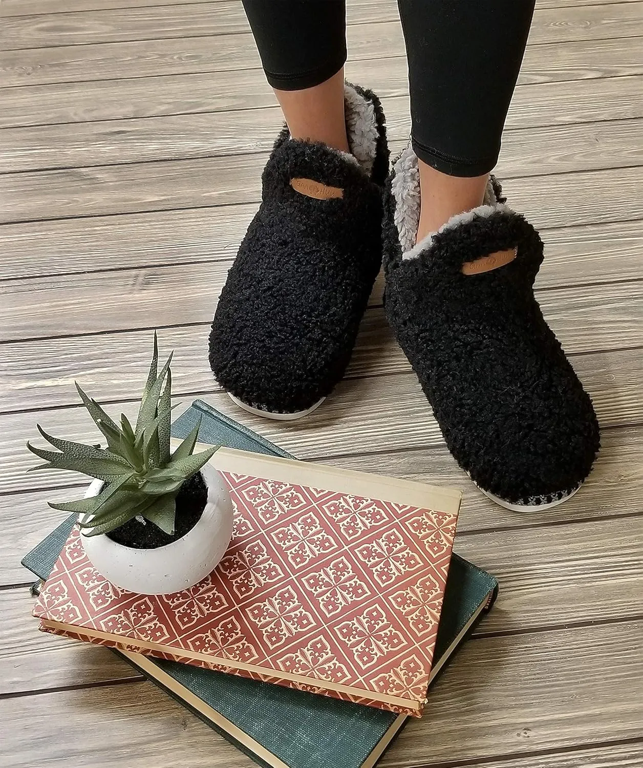 Womens Berber Slipper boot with memory foam