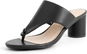 Women's Broadband Slingback Chunky Low Heel Flip Flops Sandal Fashion Open Round Toe Slip On Anti-Slip Dress Party Thong Heels for Dating Shoping