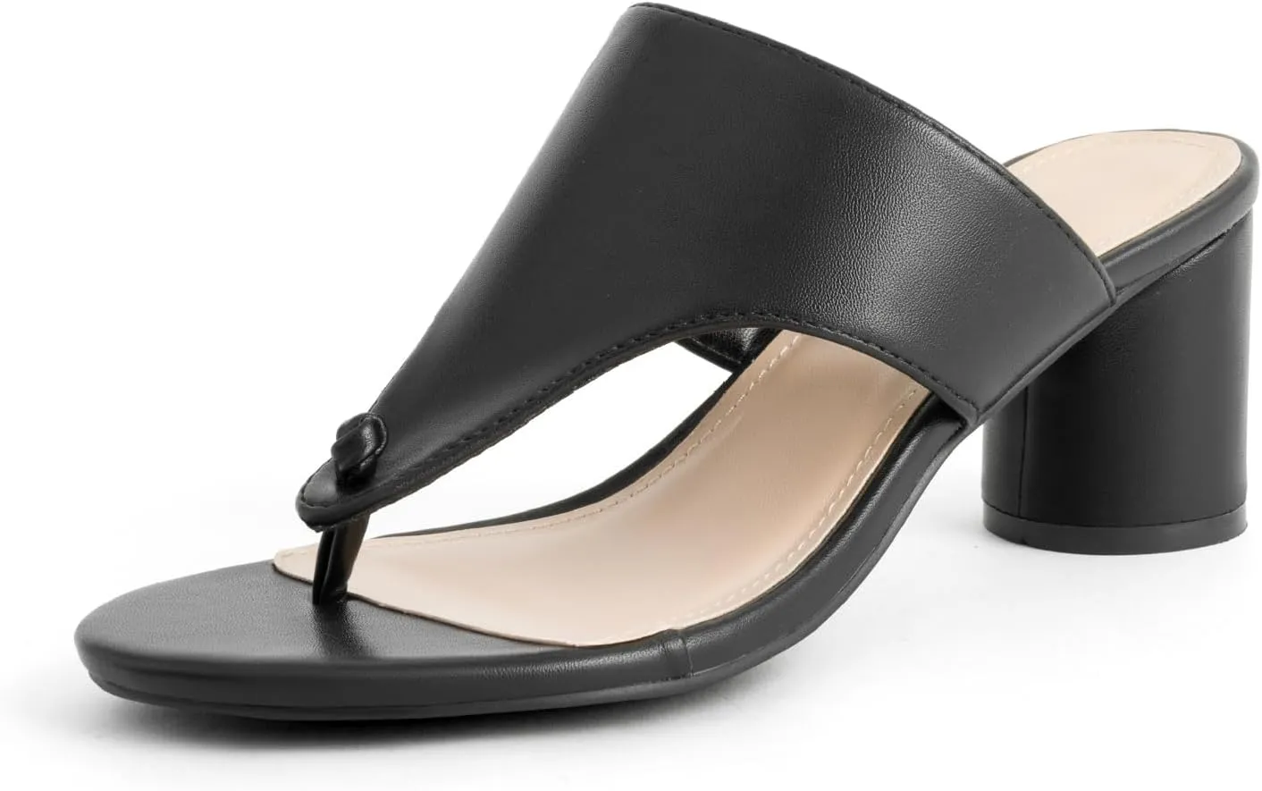Women's Broadband Slingback Chunky Low Heel Flip Flops Sandal Fashion Open Round Toe Slip On Anti-Slip Dress Party Thong Heels for Dating Shoping