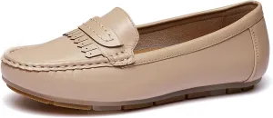 Women's Business Loafers Work Casual Flats Shoes Lightweight Penny PU Leather Slip On Walking Shoes