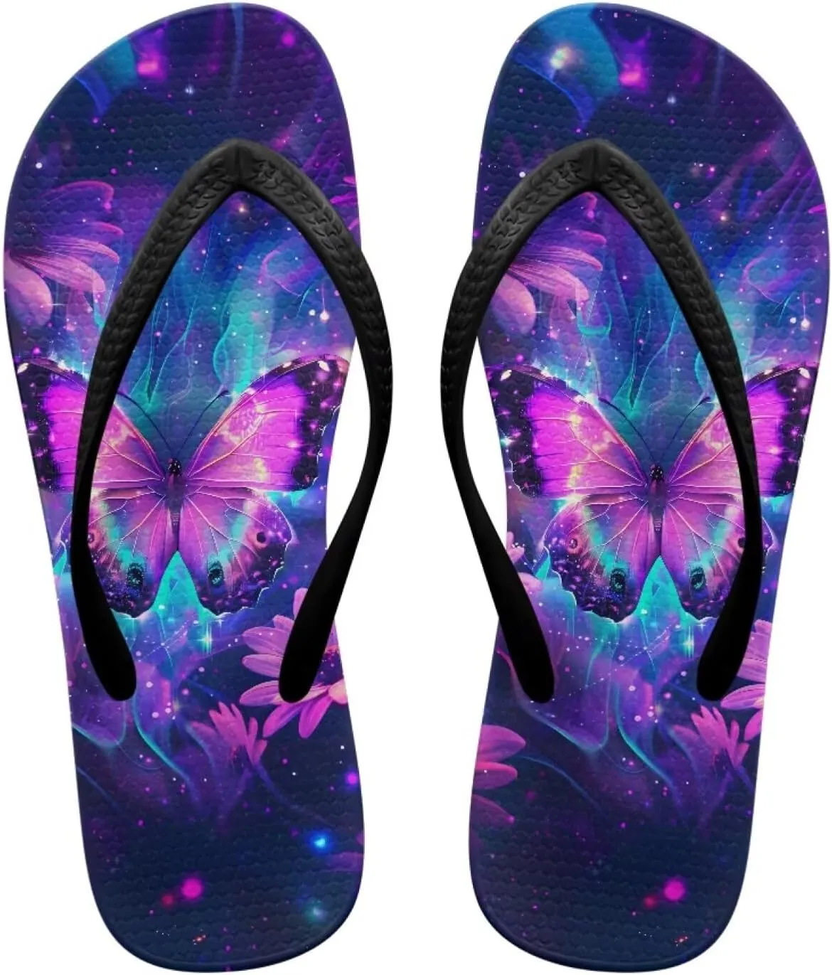 Women's Butterfly Dragonfly Flip Flop Thong Sandal Yoga Mat Comfortable Beach Pool Walking Slippers