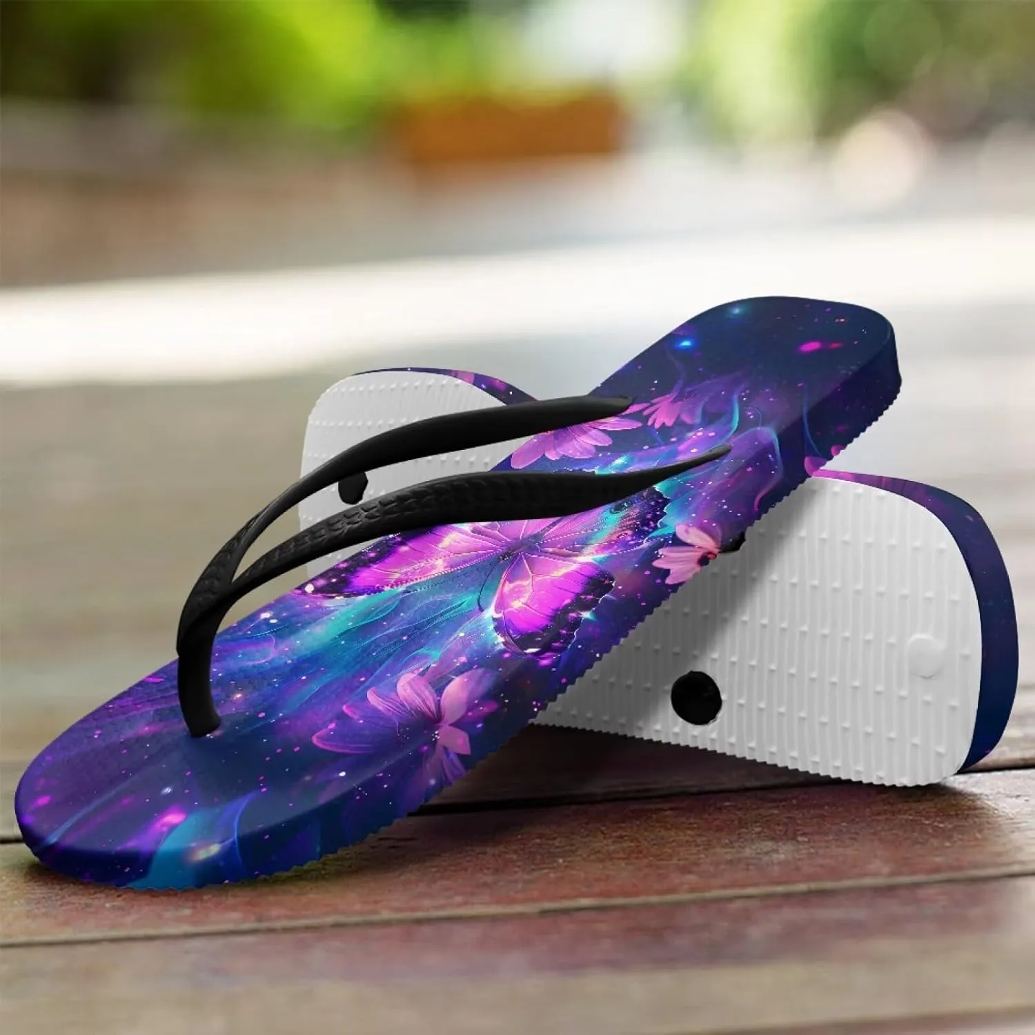 Women's Butterfly Dragonfly Flip Flop Thong Sandal Yoga Mat Comfortable Beach Pool Walking Slippers