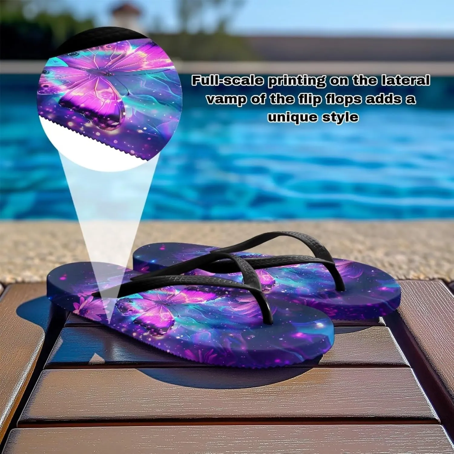 Women's Butterfly Dragonfly Flip Flop Thong Sandal Yoga Mat Comfortable Beach Pool Walking Slippers