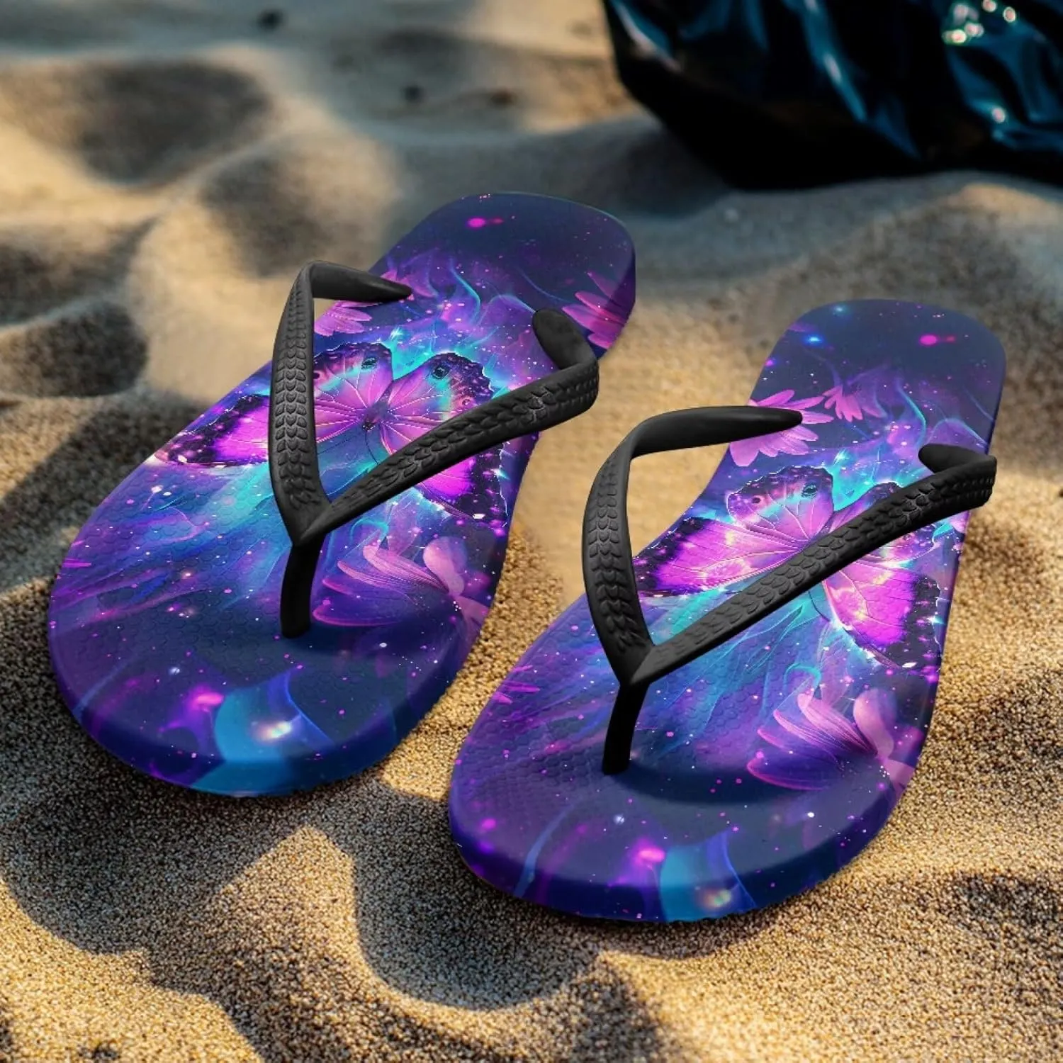 Women's Butterfly Dragonfly Flip Flop Thong Sandal Yoga Mat Comfortable Beach Pool Walking Slippers