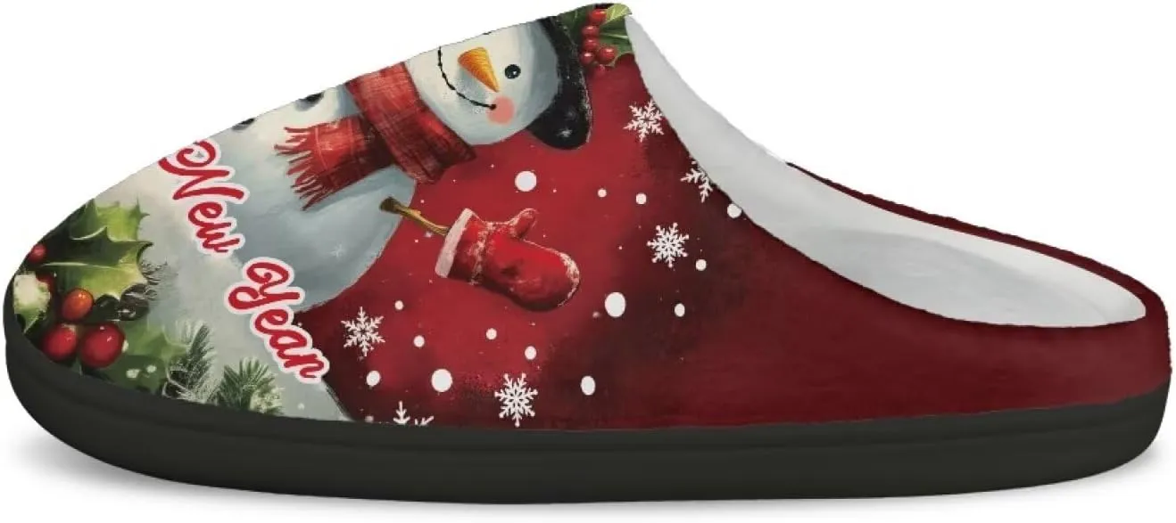 Women's Cotton Slipper Warm Cozy Breathable Fuzzy Winter Slipper Furry Non-Slip Plush House Slipper for Women US 4-12