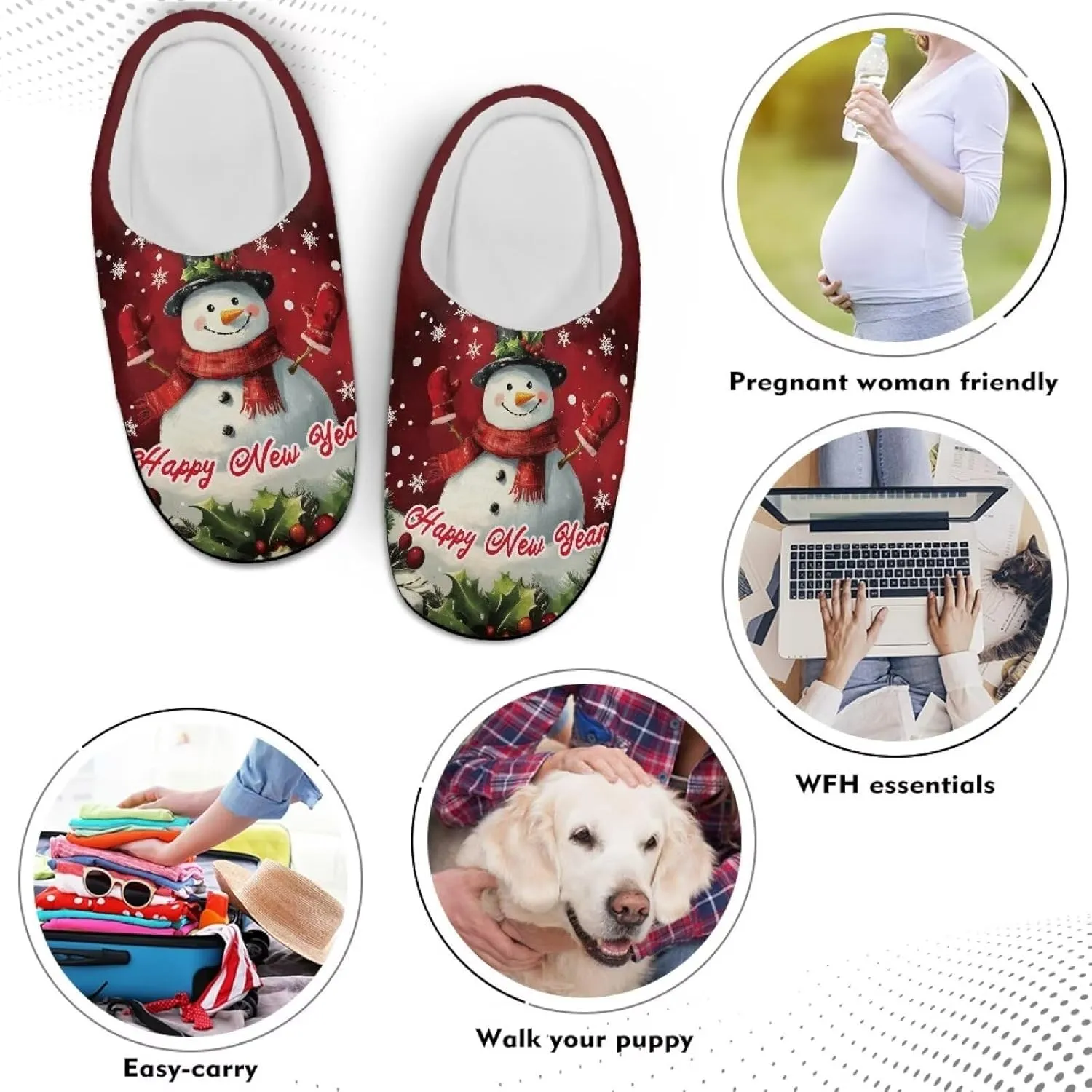 Women's Cotton Slipper Warm Cozy Breathable Fuzzy Winter Slipper Furry Non-Slip Plush House Slipper for Women US 4-12