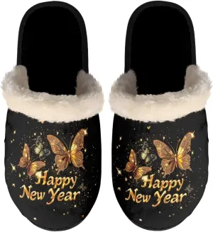 Women's Cotton Slipper Warm Furry Bedroom House Slipper Soft Fluffy Collar Winter Non-Slip House Outdoor Slipper for Ladies XS-XL