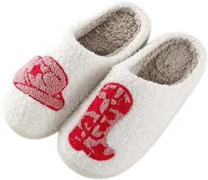 Women's Cute Strawberry Cherry Mushroom Cartoon Animal Cat Slippers - Cowboy Hat Boots - Happy Face Memory Foam Fluffy Cloud Indoor Household Couple Slippers