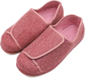Women's Extra Wide Diabetic Shoes, Adjustable Closures Elderly Women Slippers Fit for Edema Orthopaedic Fasciitis